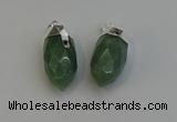 NGP6227 12*28mm - 15*30mm faceted bullet green aventurine pendants