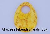 NGP623 5pcs 45*62mm flat teardrop yellow agate gemstone pendants