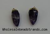 NGP6244 12*28mm - 15*30mm faceted bullet amethyst pendants