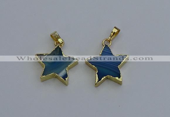 NGP6270 20mm star agate gemstone pendants wholesale