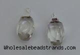 NGP6292 18*30mm - 22*35mm faceted nuggets white crystal pendants