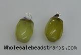 NGP6294 18*30mm - 22*35mm faceted nuggets lemon quartz pendants