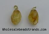 NGP6299 18*30mm - 22*35mm faceted nuggets citrine pendants