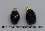 NGP6302 18*30mm - 22*35mm faceted nuggets smoky quartz pendants