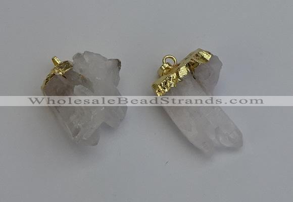 NGP6306 25*28mm - 25*35mm nuggets white crystal pendants