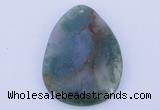 NGP631 5pcs 33*45mm freeform moss agate gemstone pendants