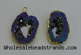 NGP6312 25*35mm - 30*45mm freeform plated druzy agate pendants