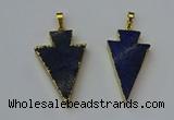 NGP6325 20*40mm - 25*45mm arrowhead lapis lazuli pendants