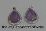 NGP6334 25*30mm teardrop light amethyst pendants wholesale