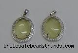 NGP6356 25*30mm oval lemon quartz pendants wholesale