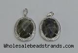 NGP6365 25*30mm oval labradorite pendants wholesale