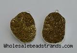 NGP6370 35*40mm - 30*45mm freeform plated druzy agate pendants