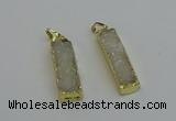 NGP6378 10*40mm - 11*42mm rectangle druzy agate pendants