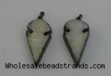 NGP6396 20*40mm - 25*45mm arrowhead druzy agate pendants