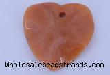 NGP640 5pcs 50*50mm heart red aventurine gemstone pendants