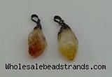 NGP6418 12*28mm - 15*30mm nuggets citrine gemstone pendants