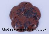 NGP643 5pcs 6*40mm flower mahogany obsidian gemstone pendants