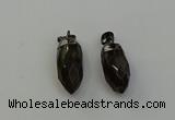 NGP6435 12*24mm - 15*30mm faceted bullet smoky quartz pendants