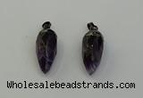 NGP6436 12*24mm - 15*30mm faceted bullet amethyst pendants