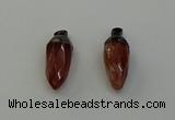 NGP6442 12*24mm - 15*30mm faceted bullet red rabbit hair pendants