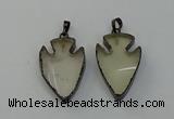 NGP6452 22*28mm - 25*35mm arrowhead lemon quartz pendants