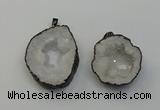 NGP6480 30*35mm - 35*45mm freeform druzy agate gemstone pendants