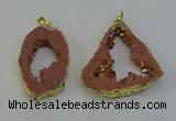 NGP6502 30*40mm - 35*45mm freeform plated druzy agate pendants