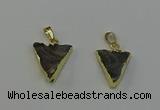 NGP6548 18*20mm - 20*25mm triangle druzy agate gemstone pendants