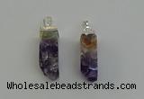 NGP6556 10*20mm - 11*30mm sticks druzy amethyst pendants