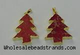 NGP6576 30*40mm - 32*40mm Christmas tree sea sediment jasper pendants