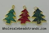 NGP6581 30*40mm - 32*40mm Christmas tree sea sediment jasper pendants