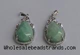 NGP6615 22*30mm faceted teardrop amazonite gemstone pendants