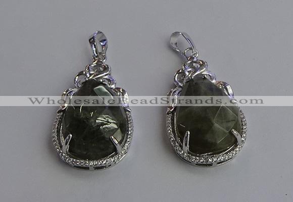 NGP6621 22*30mm faceted teardrop labradorite gemstone pendants