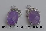 NGP6630 18*25mm faceted oval light amethyst gemstone pendants