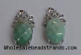 NGP6636 18*25mm faceted oval amazonite gemstone pendants