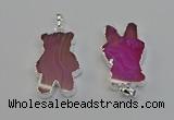 NGP6654 22*38mm Animal or V-shaped agate gemstone pendants