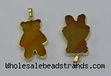 NGP6660 22*38mm Animal or V-shaped agate gemstone pendants