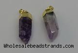 NGP6681 12*25mm - 12*30mm sticks druzy amethyst pendants