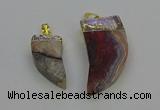 NGP6705 15*30mm - 20*40mm horn agate gemstone pendants