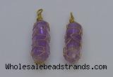 NGP6733 13*40mm sticks amethyst gemstone pendants wholesale