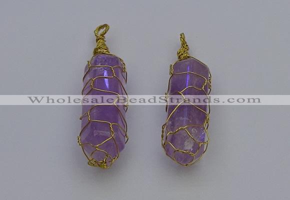 NGP6733 13*40mm sticks amethyst gemstone pendants wholesale