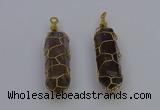 NGP6737 13*40mm sticks smoky quartz gemstone pendants wholesale