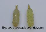 NGP6739 13*40mm sticks lemon quartz gemstone pendants wholesale