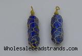 NGP6750 13*40mm sticks lapis lazuli gemstone pendants wholesale