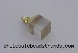 NGP6760 15*22mm cube white crystal gemstone pendants wholesale