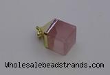 NGP6761 15*22mm cube rose quartz gemstone pendants wholesale