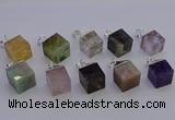 NGP6799 15*22mm cube mixed gemstone pendants wholesale