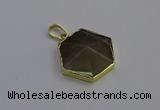 NGP6814 24*25mm hexagon moonstone gemstone pendants wholesale