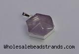 NGP6825 24*25mm hexagon light amethyst gemstone pendants wholesale