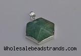 NGP6832 24*25mm hexagon amazonite gemstone pendants wholesale